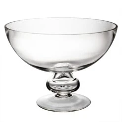 Glass Footed Decorative Bowl, H-8.5" D-12" (Wholesale 2 PCS/Case) -Home Decoration Discount large glass fruit bowl gcp112 angle02 1000