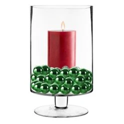 Glass Short Stem Candle Holder, H-13.5" D-8" (Wholesale 4 PCS/Case)
