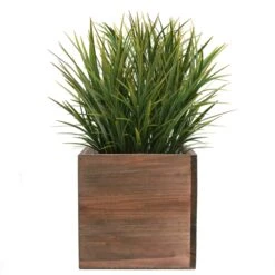 Wood Cube Planter Box With Zinc Metal Liner, 10" X 10" X 10" (Wholesale 4 PCS/Case)