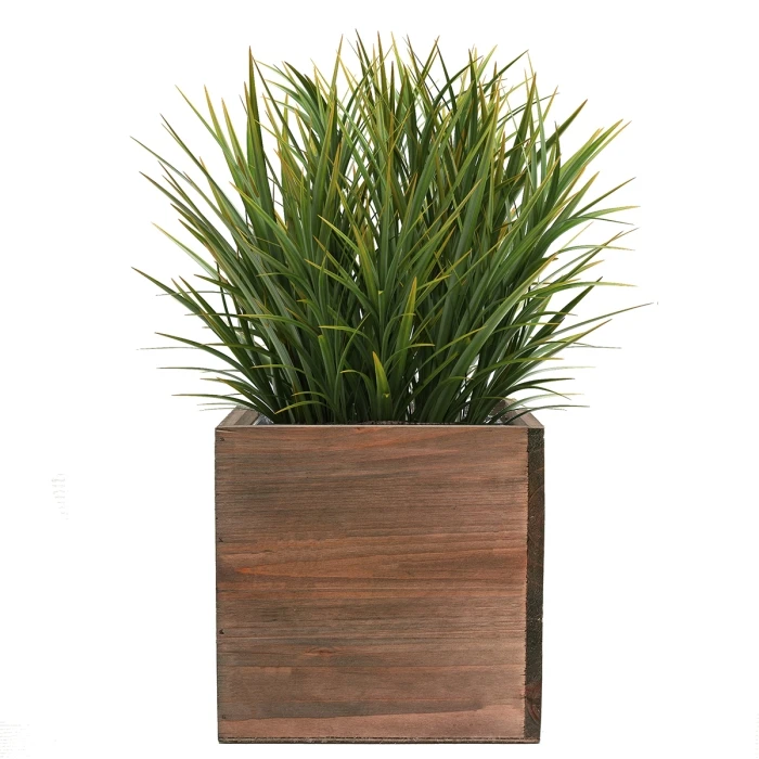 Wood Cube Planter Box With Zinc Metal Liner, 10" X 10" X 10" (Wholesale 4 PCS/Case) 1 Wood Cube Planter Box With Zinc Metal Liner, 10" X 10" X 10" (Wholesale 4 PCS/Case)