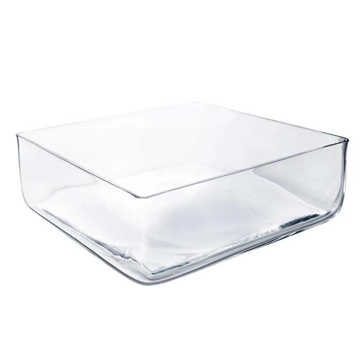Glass Square Vase, 12" X 12" X 4" (Wholesale 3 PCS/Case) 4 Glass Square Vase, 12" X 12" X 4" (Wholesale 3 PCS/Case) - Image 4