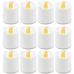 180 Pcs White LED Flameless Votive Pillar Candle Party Lights, Height -1.5" Width - 1.5"