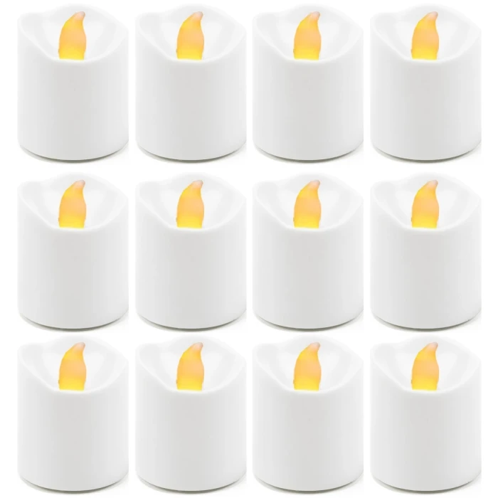 180 Pcs White LED Flameless Votive Pillar Candle Party Lights, Height -1.5" Width - 1.5" 1 180 Pcs White LED Flameless Votive Pillar Candle Party Lights, Height -1.5" Width - 1.5"