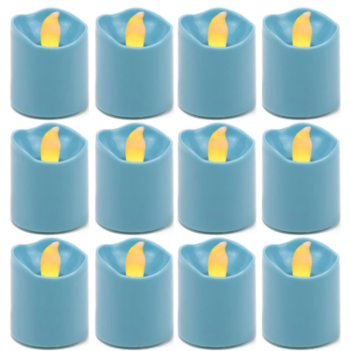 180 Pcs Blue LED Flameless Votive Pillar Candle Party Lights, Height -1.5" Width - 1.5" 1 180 Pcs Blue LED Flameless Votive Pillar Candle Party Lights, Height -1.5" Width - 1.5"