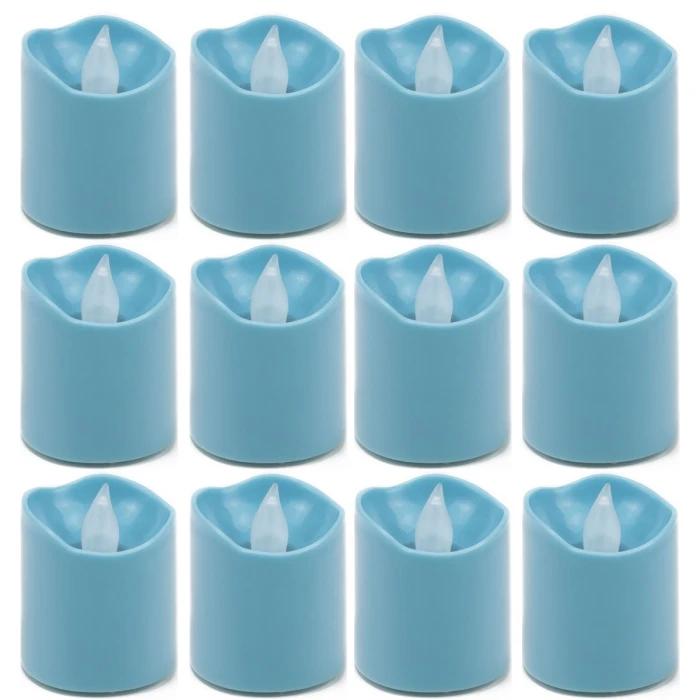180 Pcs Blue LED Flameless Votive Pillar Candle Party Lights, Height -1.5" Width - 1.5" 3 180 Pcs Blue LED Flameless Votive Pillar Candle Party Lights, Height -1.5" Width - 1.5" - Image 3