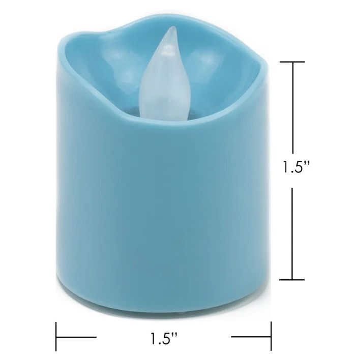 180 Pcs Blue LED Flameless Votive Pillar Candle Party Lights, Height -1.5" Width - 1.5" 2 180 Pcs Blue LED Flameless Votive Pillar Candle Party Lights, Height -1.5" Width - 1.5" - Image 2