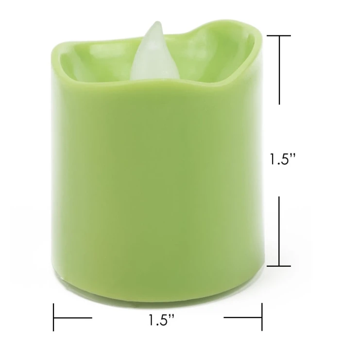 180 Pcs Green LED Flameless Votive Pillar Candle Party Lights, Height -1.5" Width - 1.5" 2 180 Pcs Green LED Flameless Votive Pillar Candle Party Lights, Height -1.5" Width - 1.5" - Image 2