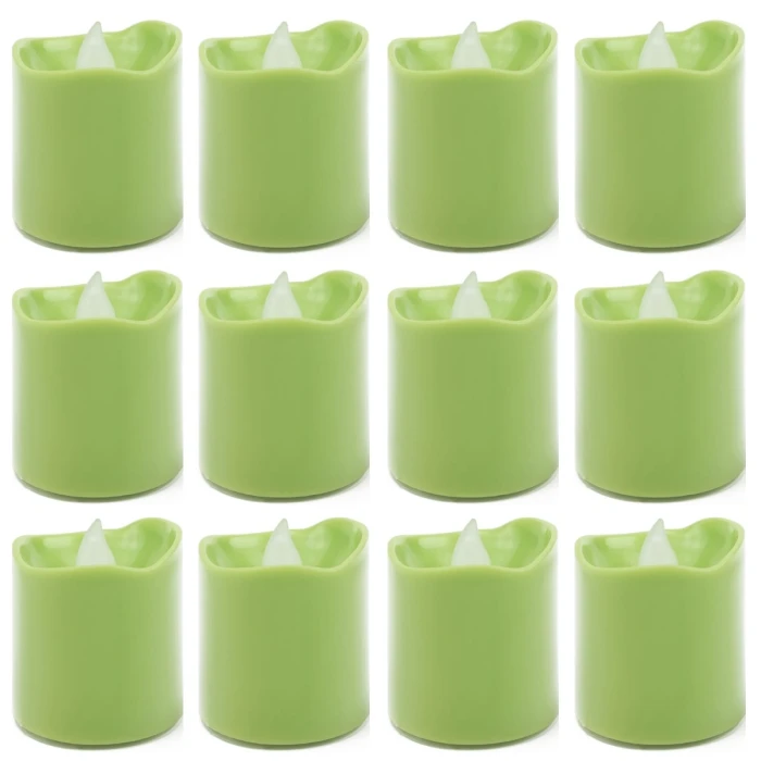 180 Pcs Green LED Flameless Votive Pillar Candle Party Lights, Height -1.5" Width - 1.5" 4 180 Pcs Green LED Flameless Votive Pillar Candle Party Lights, Height -1.5" Width - 1.5" - Image 4