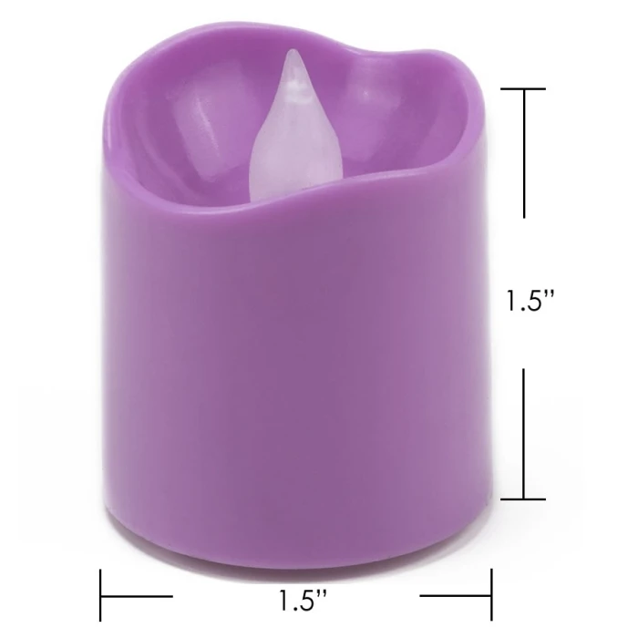 180 Pcs Violet LED Flameless Votive Pillar Candle Party Lights, Height -1.5" Width -1.5" 2 180 Pcs Violet LED Flameless Votive Pillar Candle Party Lights, Height -1.5" Width -1.5" - Image 2