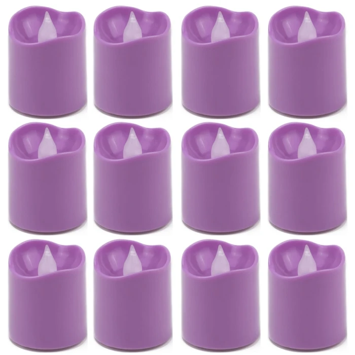 180 Pcs Violet LED Flameless Votive Pillar Candle Party Lights, Height -1.5" Width -1.5" 4 180 Pcs Violet LED Flameless Votive Pillar Candle Party Lights, Height -1.5" Width -1.5" - Image 4