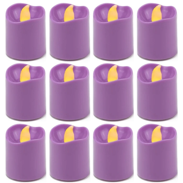 180 Pcs Violet LED Flameless Votive Pillar Candle Party Lights, Height -1.5" Width -1.5" 1 180 Pcs Violet LED Flameless Votive Pillar Candle Party Lights, Height -1.5" Width -1.5"