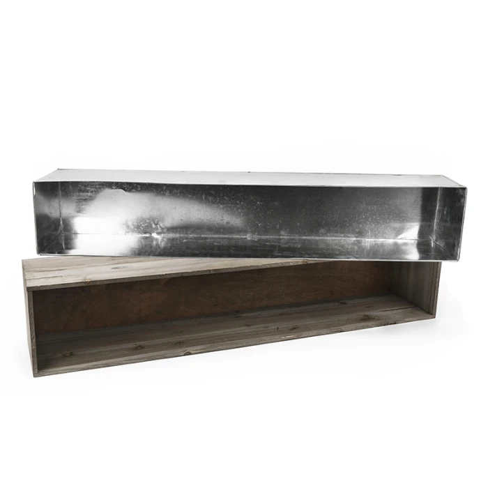 Wood Rectangle Planter Box With Metal Zinc Liner, 8" X 40" X 8" (Wholesale 2 PCS/Case) 6 Wood Rectangle Planter Box With Metal Zinc Liner, 8" X 40" X 8" (Wholesale 2 PCS/Case) - Image 6