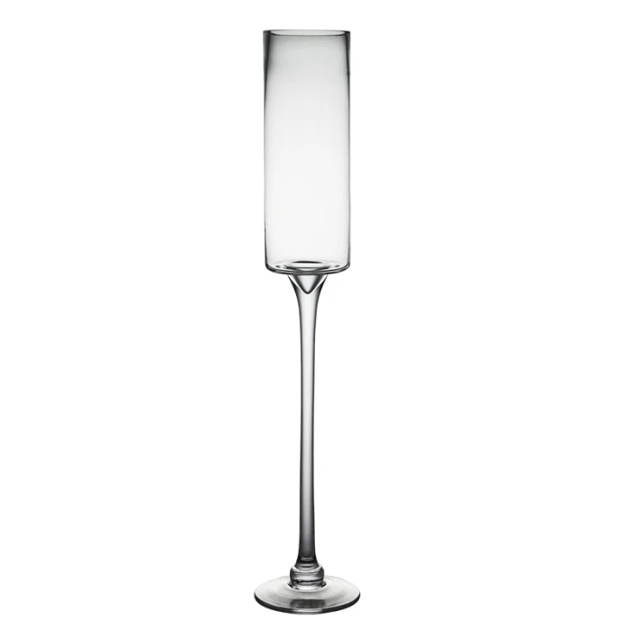 Contemporary Glass Long Stem Pillar Candle Holder H-24" X D-3.5" (Wholesale Pack Of 6) 2 Contemporary Glass Long Stem Pillar Candle Holder H-24" X D-3.5" (Wholesale Pack Of 6) - Image 2