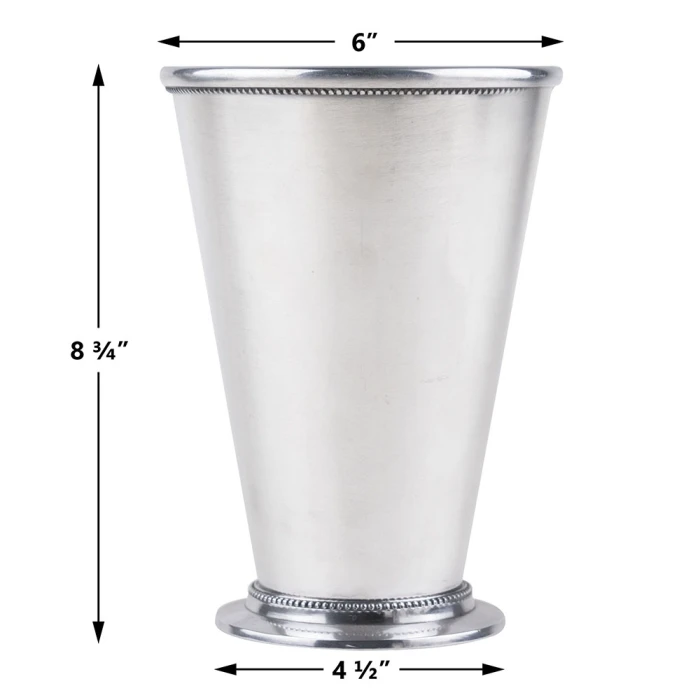 Aluminum Silver Mint Julep Cup, H-9" D-6" (Wholesale 12 PCS/Case) 2 Aluminum Silver Mint Julep Cup, H-9" D-6" (Wholesale 12 PCS/Case) - Image 2