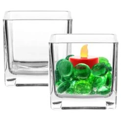 Glass Cube Vase, 3.15" X 3.15" X 3.15" (Wholesale 24 PCS/Case)