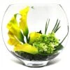 Glass Moon Shape Vase. H-12" Opening - 9.25" X 4.5" Oval Centerpieces