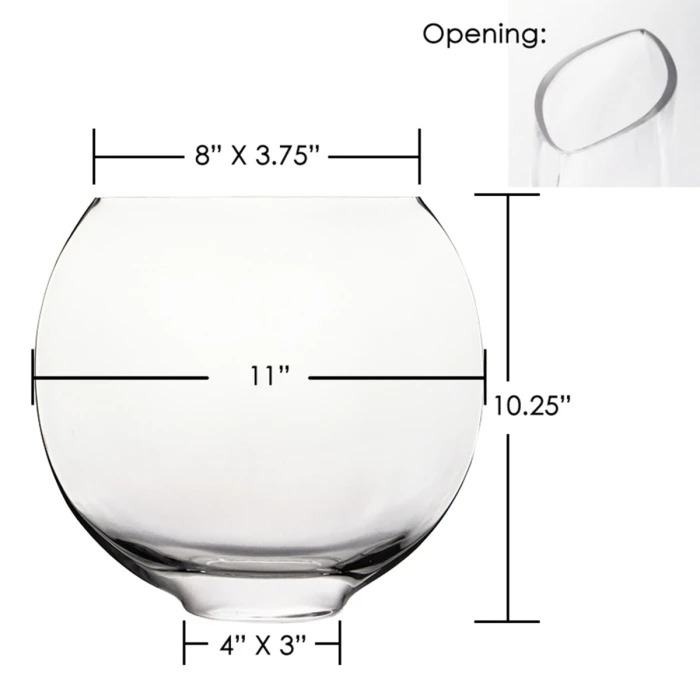 Glass Moon Shape Oval Vases Centerpieces, 4 Different Sizes To Choose 6 Glass Moon Shape Oval Vases Centerpieces, 4 Different Sizes To Choose - Image 6