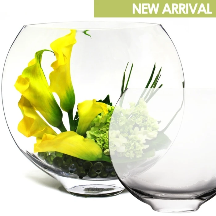 Glass Moon Shape Oval Vases Centerpieces, 4 Different Sizes To Choose 1 Glass Moon Shape Oval Vases Centerpieces, 4 Different Sizes To Choose
