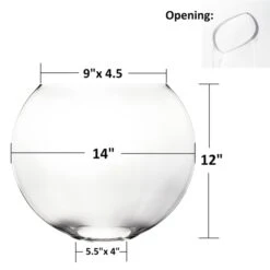 Glass Moon Shape Oval Vases Centerpieces, 4 Different Sizes To Choose 14 Glass Moon Shape Oval Vases Centerpieces, 4 Different Sizes To Choose -Home Decoration Discount moon shape vase gob108 measure 1