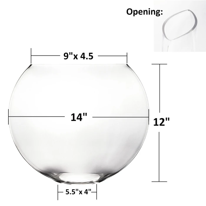 Glass Moon Shape Oval Vases Centerpieces, 4 Different Sizes To Choose 7 Glass Moon Shape Oval Vases Centerpieces, 4 Different Sizes To Choose - Image 7