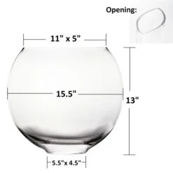 Glass Moon Shape Oval Vases Centerpieces, 4 Different Sizes To Choose 15 Glass Moon Shape Oval Vases Centerpieces, 4 Different Sizes To Choose -Home Decoration Discount moon shape vase gob109 meas 1