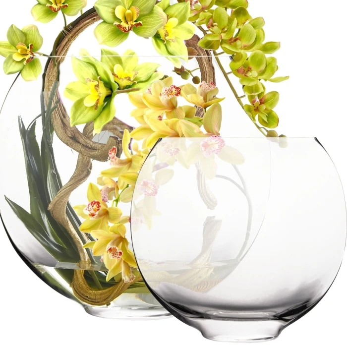 Glass Moon Shape Oval Vases Centerpieces, 4 Different Sizes To Choose 4 Glass Moon Shape Oval Vases Centerpieces, 4 Different Sizes To Choose - Image 4