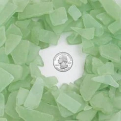 Frosted Light Green Flat Sea Glass Vase Filler, 1.5 Cups/LB (Wholesale 20 LBS/Case) -Home Decoration Discount new ggm007lg coin