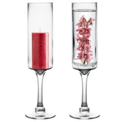 Glass Long Stem Pillar Candle Holder H-16" X D-3.5" Clear (Wholesale Pack Of 6)