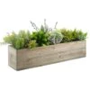 Natural Wood Rectangle Planter Box With Plastic Liner, 6" X 23" X 6" (Wholesale 4 PCS/Case)