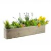 Natural Wood Rectangle Planter Box With Plastic Liner, 6" X 35" X 6" (Wholesale 3 PCS/Case)