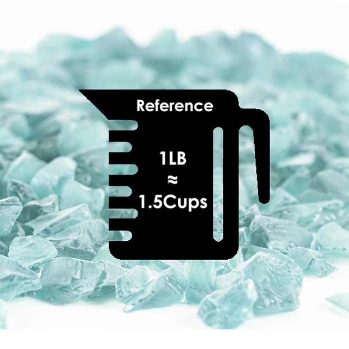 Frosted Light Blue Crushed Sea Glass Vase Filler, 1.5 Cups/LB (Wholesale 28 LBS/Case) 2 Frosted Light Blue Crushed Sea Glass Vase Filler, 1.5 Cups/LB (Wholesale 28 LBS/Case) - Image 2