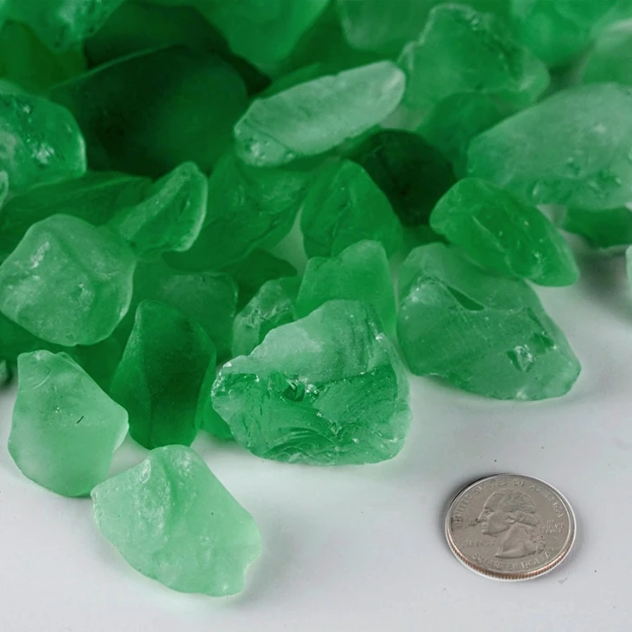 Frosted Green Crushed Sea Glass Vase Filler, 1.5 Cups/LB (Wholesale 24 LBS/Case) 3 Frosted Green Crushed Sea Glass Vase Filler, 1.5 Cups/LB (Wholesale 24 LBS/Case) - Image 3