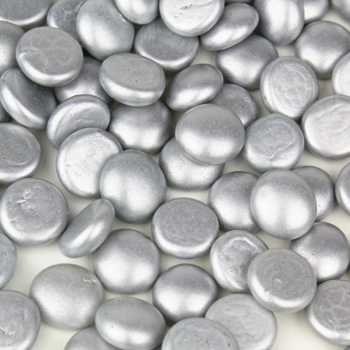 Silver Glass Flat Gemstone Vase Filler, 3/4" (Wholesale 28 LBS/Case) 5 Silver Glass Flat Gemstone Vase Filler, 3/4" (Wholesale 28 LBS/Case) - Image 5