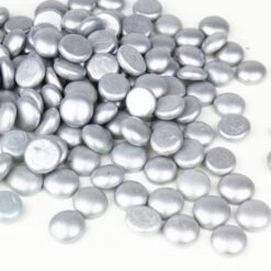 Silver Glass Flat Gemstone Vase Filler, 3/4" (Wholesale 28 LBS/Case)
