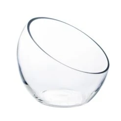 Glass Slant Cut Pod Terrarium Bowl, H-6.25" W-6.75" (Wholesale 8 PCS/Case) 6 Glass Slant Cut Pod Terrarium Bowl, H-6.25" W-6.75" (Wholesale 8 PCS/Case) -Home Decoration Discount slant cut bowl gcu062.1 1