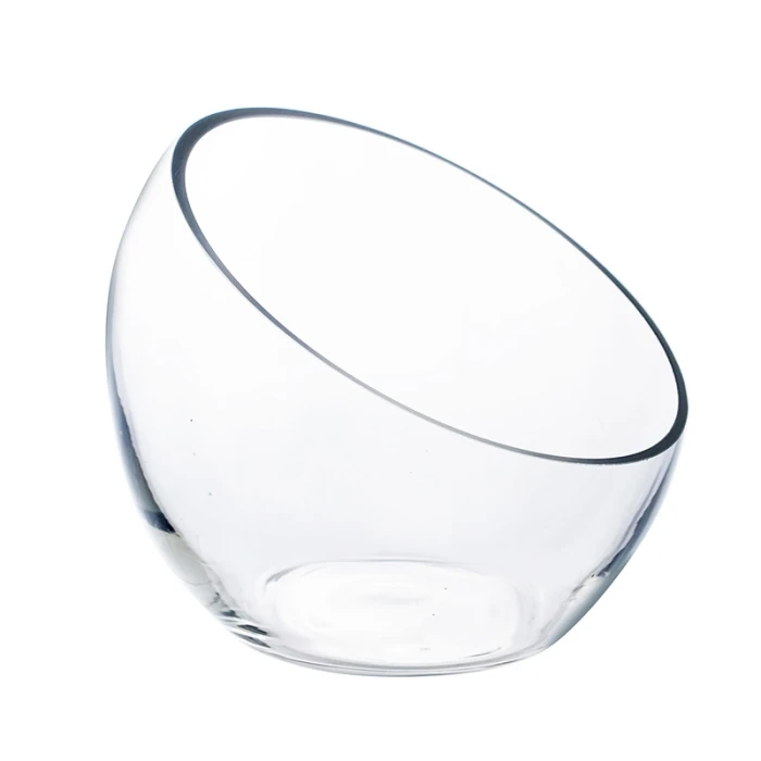 Glass Slant Cut Pod Terrarium Bowl, H-6.25" W-6.75" (Wholesale 8 PCS/Case) 3 Glass Slant Cut Pod Terrarium Bowl, H-6.25" W-6.75" (Wholesale 8 PCS/Case) - Image 3