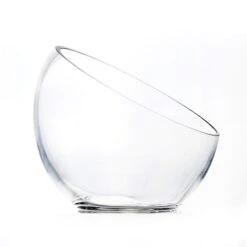 Glass Slant Cut Pod Terrarium Bowl, H-6.25" W-6.75" (Wholesale 8 PCS/Case) 7 Glass Slant Cut Pod Terrarium Bowl, H-6.25" W-6.75" (Wholesale 8 PCS/Case) -Home Decoration Discount slant cut bowl gcu062.2 1