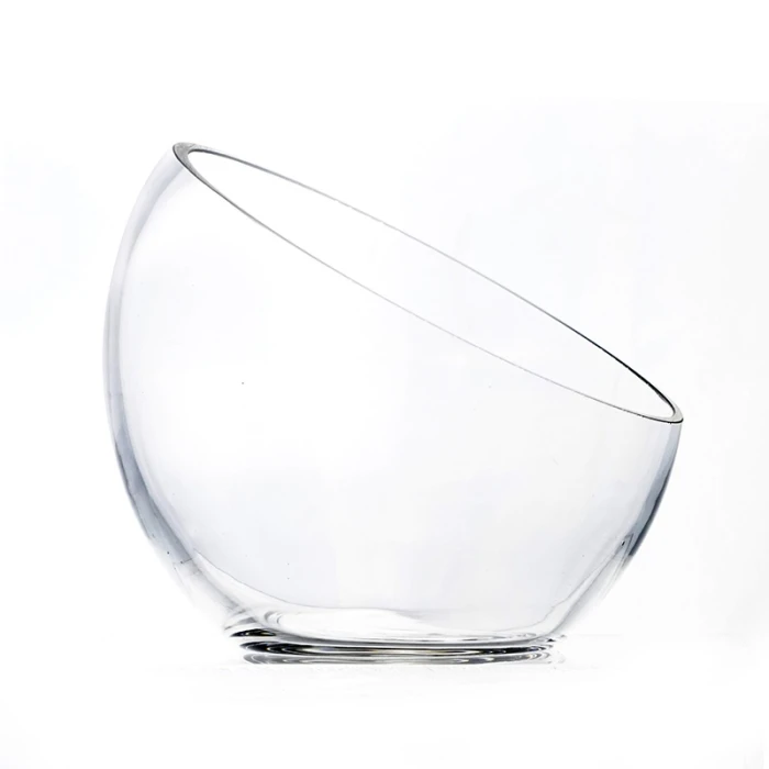 Glass Slant Cut Pod Terrarium Bowl, H-6.25" W-6.75" (Wholesale 8 PCS/Case) 4 Glass Slant Cut Pod Terrarium Bowl, H-6.25" W-6.75" (Wholesale 8 PCS/Case) - Image 4