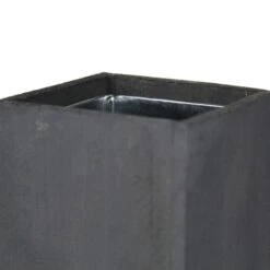Tall Wood Square Planter Box With Metal Zinc Liner, 5" X 5" X 20" (Wholesale 6 PCS/Case) -Home Decoration Discount tall wood planters gray brown zwcb050510lg 6 2