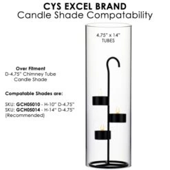 Case Of 18 - Metal Tea Light Candle Holder Stand H-11.75" D-4.25", Black -Home Decoration Discount tealight candle holder stand msh001bk 3