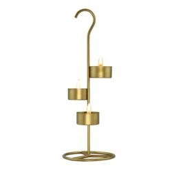 Case Of 18 - Metal Tea Light Candle Holder Stand H-11.75" D-4.25", Gold