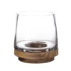 Case Of 6 - Glass Tapered Terrarium Vase With Wood Base, H-6" W-5.5"