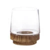 Case Of 6 - Glass Tapered Terrarium Vase With Wood Base, H-8" W-6"
