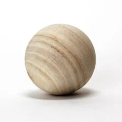 Case Of 18 - Natural Round Unfinished Wood Ball, D-3.5"