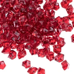 24 Lbs - Red Acrylic Crushed Ice Rocks Vase Filler, 1"
