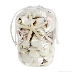 19.2 Lbs White Mixed Sea Shells With Bleached Finger Starfish (Approximately 1200 Pcs) -Home Decoration Discount vfss2002 00 1