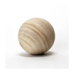 Case Of 12 - Natural Round Unfinished Wood Ball, D-4.5"