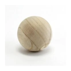 Case Of 12 - Natural Round Unfinished Wood Ball, D-5"