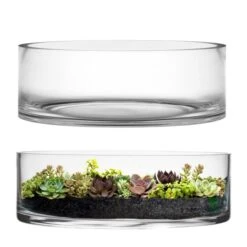 Glass Cylinder Vase, H-4" D-12" (Wholesale 4 PCS/Case)