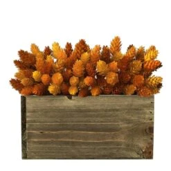 Case Of 12 - Wood Square Planter Box With Plastic Liner, 8" X 8" X 4"